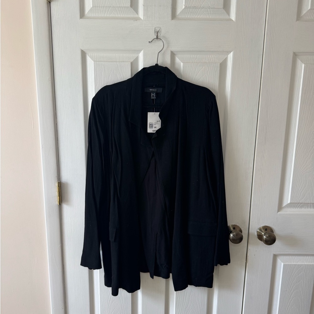 Forever 21 Black Open Front Blazer